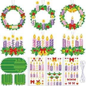 Containlol 36 Sets Christmas Advent Wreath Craft Kits Advent Art and Craft Make Your Own Advent Candle Craft with Joy Christ Peace Hope Love for Xmas Home School Classroom Church Activities