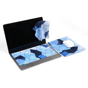 3 in 1 Mouse Pad Travel Mouse Pad Set Multifunctional Keyboard Protection Screen Cleaning Glasses Cloth (Pink)