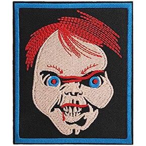 Cute-Patch Scary Chucky Doll Embroidered Iron on sew on Patch Child's Play Killer Doll Seed Bride