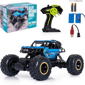 Blue RC Trucks Remote Control Car 1:14 Off Road Monster Truck,Metal Shell Crawler,2.4Ghz 20km/h High Speed All Terrain Hobby Truck