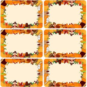 180 PCS Thanksgiving Name Tags Stickers Gift Labels Tags, Fall Autumn Gift Tags Stickers Name Labels for Thanksgiving Fall Gifts Packaging Organizing Jar Holiday Supplies, 2x3 inch