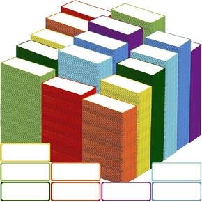 Yexiya 1000 Pieces Magnetic Dry Erase Labels Rainbow Color Name Tags Stickers Magnetic Name Plates Labels for Whiteboards Locker Refrigerator Classroom Office Home Crafts, 8 Colors
