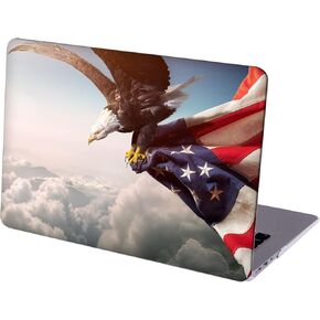 Compatible with MacBook MacBook Air 13 inch, Hard Protective Shell with Keyboard Cover (A1369 A1466, 2010-2017 Release) - American Bale Eagle and Patriotic Flag of USA