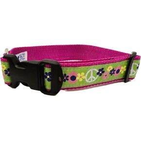 Heavy Duty Adjustable Dog Collar or Dog Leash - Ideal Dog Collars and Leashes Come in Different Sizes for Dogs from X-Large to X-Small. Groovy BOHO (Large Collar 1.25 inch Wide)