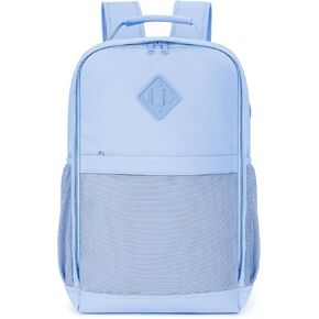 WANDF Travel Laptop Backpack for Women Men, 15.6 Inch laptop Bag College Backpack with USB Port, 18x14x8 Personal Item Bag