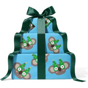 Givewrap® The Gift Wrap that Gives to Charity. 6 Rolls of HoHoHo Wrapping Paper, 100% Recyclable (Each roll 3m x 70cm)