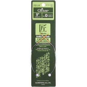 Clover Bamboo Circular Knitting Needles Takumi, 9-Inch Size 0