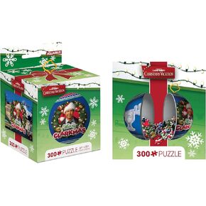 AQUARIUS Christmas Vacation 300 Piece Jigsaw Puzzle in Tin Globe (3.25 x 3.25) - Officially Licensed National Lampoon Merchandise & Collectibles - Puzzle 8 x 6 Inches