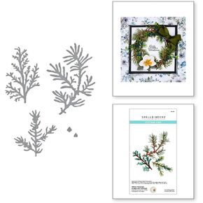 Spellbinders Winter Evergreen Foliage and Ladybugs Etched Dies, Metal