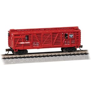 Bachmann Trains - Animated Stock CAR CB&Q #52105 with Cattle - N Scale