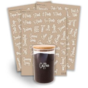 Pantry Labels for Food Containers, 385 Household Label and Kitchen Labels for Food Storage Container Labels, Pantry Labels for Containers, Pantry Essentials Canister Labels, Food Labels for Containers