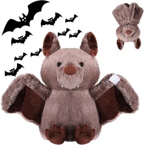 Cuddly 11 inch Plush Bat Stuffed Animal Halloween Stuffed Animal Plush Toys Plush Animal Doll Bedtime Toys Birthday Xmas Furry Gifts for Children Kids Baby Toys (Grey, 11 inch)