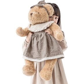 Oitscute Big Baby Teddy Bear with Cloth Cute Stuffed Animal Soft Plush Toy 25" (Pink&Brown)