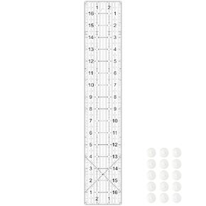 Quilting Rulers, Acrylic Ruler, 6.5 X12 Inch with Non-Slip Rings 15 Pieces for Quilting and Sewing