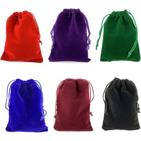 AEAOA Gift Bags, Pack of Pieces 25 4.8" X 3.6" Velvet Drawstring Jewelry Pouches, for Candy, Pins, Jewelry, Treats, Birthday Party Favors (Red)