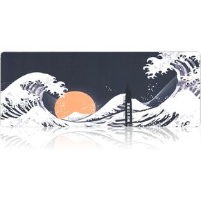 Large Samurai Mouse Pad,Waterproof Desk Mat,Extended Non-Slip Keyboard Mouse Pad Office Desk Pad 31.5" x 11.8" Anime Mouse Pad Desktop Protector for Office and Home