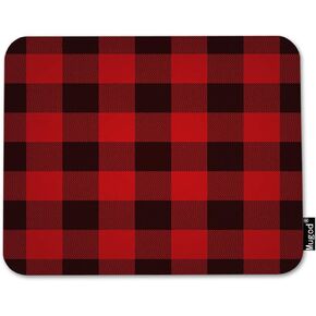 Mugod Buffalo Plaid Mouse Pad Classic Lumberjack Plaid Pattern in Red and Black Decor Gaming Mouse Pad Rectangle Non-Slip Rubber Mousepad for Computers Laptop 7.9x9.5 Inches