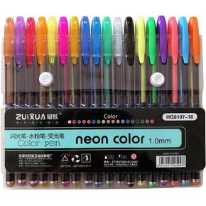 VILLCASE 18 colored gel pen gel pens neon color pens coloring pens set