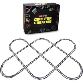 56pcs-City Train Tracks Extension Accessory Set, Compatible with Major City Train Sets 60205 60238, Railroad Building Toy for Kids, Gift for Train Enthusiasts-32 Curved 23 Straight 1 Crossing Rails