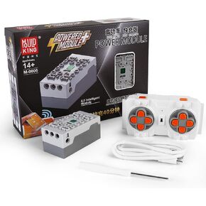 Mould King M0006 4.0 Powered Module Kit, Upgrade Power Function Sets with Rechargeable Remote Control and Battery Box, 4 Power Output Port