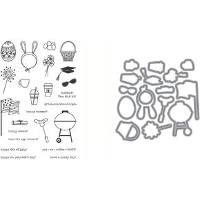 Ellen Hutson, Essentials by Ellen, Bear Ware 3 Stamp & Die Set Combo (Coordinates with All Inside Stamp Set - Sold Separately), Stamping, Papercrafts, Card Making, Scrapbooking, DIY