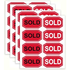Sold Stickers 2 x1.2 inch Stickers for Retail Store Fluorescent Red 520 Sold Point Labels for Pricing Inventory Control Shop Yard Tag