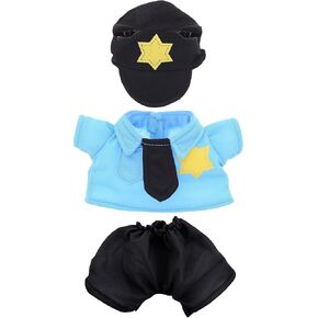 DolliBu Police Officer Dress Up Set for Teddy Bear Plush Toy - Police Outfit for Stuffed Animals, Cute Set of Police Hat, Shirt, & Pants for Teddy Bear Costume, Stuffed Animal Clothes - Large