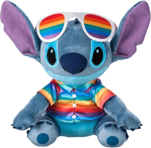 Disney Store Official Stitch Plush – Disney Pride Collection – Medium 12 1/2'' – Celebratory Rainbow Stuffed Toy for Fans in Saudi Arabia