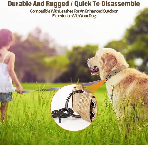 Heavy Duty Dog Collar, Tactical Dog Collar, Thick Dog Collar with Paracord Survival Bracelet, Heavy Duty Metal Buckle and Patches, Suitable German Shepherd, Pitbull, Rottweiler (Brown, XL) in Kuwait