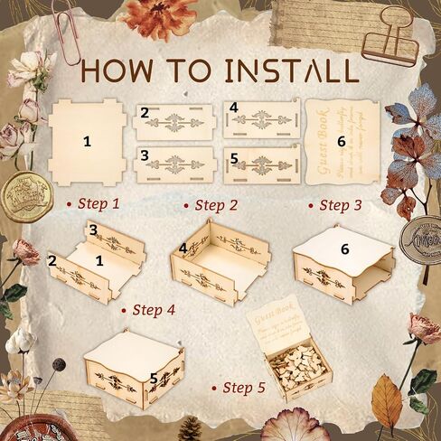 Wooden Wedding Guest Sign in Butterfly Frame Personalized Wedding Guest Book Alternative for Reception Ceremony Party, with Wooden Drop Box 80pcs Butterflies Guest Signing Directing Table Sign Pen in Kuwait