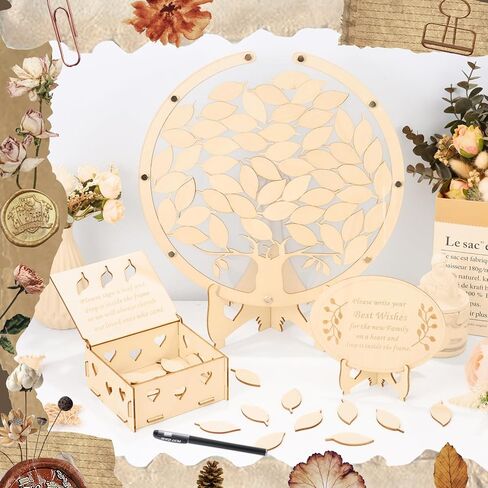 Wooden Wedding Guest Sign in Butterfly Frame Personalized Wedding Guest Book Alternative for Reception Ceremony Party, with Wooden Drop Box 80pcs Butterflies Guest Signing Directing Table Sign Pen in Kuwait