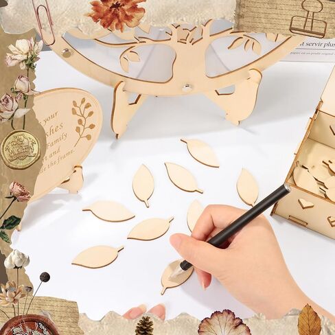 Wooden Wedding Guest Sign in Butterfly Frame Personalized Wedding Guest Book Alternative for Reception Ceremony Party, with Wooden Drop Box 80pcs Butterflies Guest Signing Directing Table Sign Pen in Kuwait