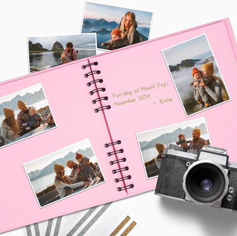 10×10 inch Scrapbook Photo Album DIY Picture Book 40 Pages, Thick Kraft Paper Scrap Book Album with Silk Ribbon Wedding Guest Book Memory Book for Baby, Family, Travel ((Black) in Saudi Arabia