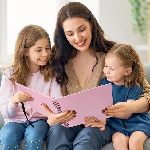 10×10 inch Scrapbook Photo Album DIY Picture Book 40 Pages, Thick Kraft Paper Scrap Book Album with Silk Ribbon Wedding Guest Book Memory Book for Baby, Family, Travel ((Black) in Saudi Arabia