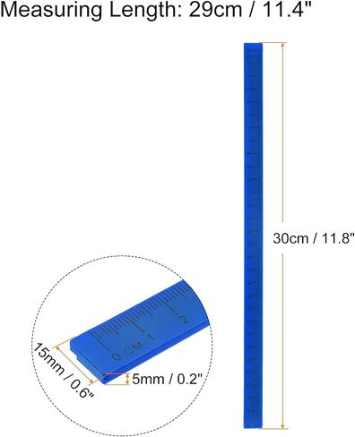 HARFINGTON Whiteboard Magnetic Ruler 29cm Metric Blackboard Straight Rulers Office Measuring Tools, Deep Blue in Saudi Arabia