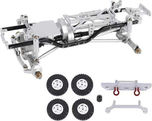 Metal Chassis Frame Assembled Kit for Axial SCX24 Deadbolt AXI90081 1/24 RC Crawler Car Upgrades (Silver) in Kuwait