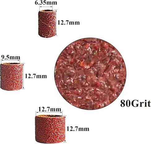 مجموعة طبلة الصنفرة من Asieg، 142 قطعة، 180 حبيبة، 1/2 بوصة و3/8 بوصة و1/4 بوصة شريط سنفرة للطبل مع 3.17 مم مماسك عرقوب للحفر أدوات دوارة دريمل مثقاب الأظافر in Kuwait