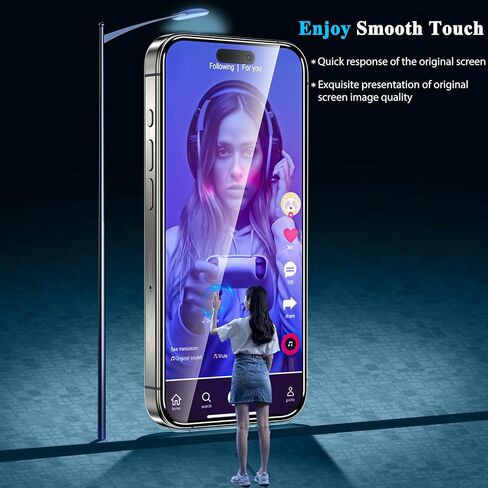 YMHML 3 عبوات لهاتف iPhone 15 Pro iPhone 15 واقي شاشة من الزجاج المقسى، [مقاوم للكسر من الدرجة العسكرية] واقي شاشة عالي الدقة مناسب لملحقات iPhone 15 Pro iPhone 15 in Kuwait