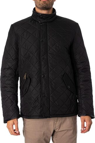 Barbour Men's Powell Quilted Jacket (L, Black) in Saudi Arabia