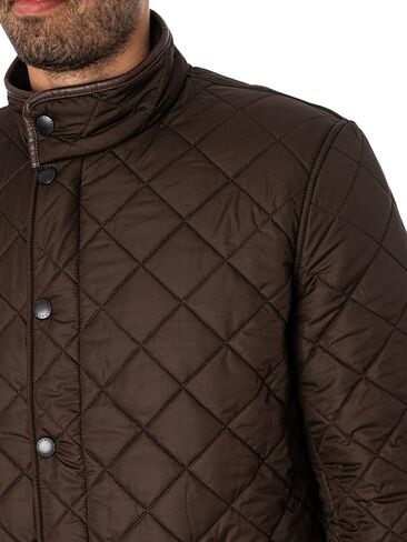 Barbour Men's Powell Quilted Jacket (L, Black) in Saudi Arabia