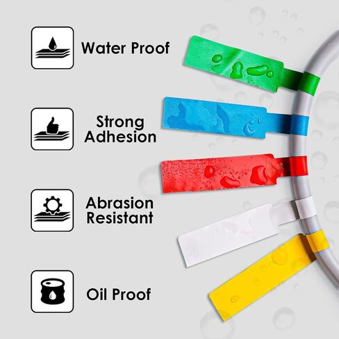 Phomemo D30 Thermal Cable Labels Waterproof Wire Cord Labels, (12.5mm X 74mm) 65 Labels/Roll, Tags Stickers Tear Resistant Flexible, Phomemo d30 Label Tape -Black on White Paper, 3 Roll in Saudi Arabia