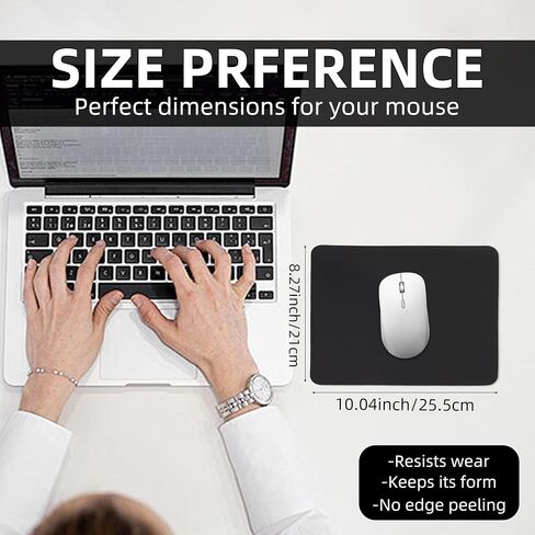 Non-Slip Computer Mouse Pad - Water-Resistant and Easy-to-Clean Desk Mat for Office, Gaming, and Home - Smooth Surface for Enhanced Precision, Comfort, and Durability, Black in Saudi Arabia