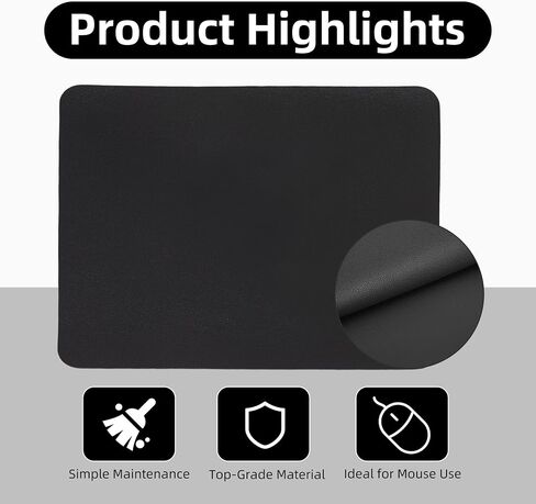 Non-Slip Computer Mouse Pad - Water-Resistant and Easy-to-Clean Desk Mat for Office, Gaming, and Home - Smooth Surface for Enhanced Precision, Comfort, and Durability, Black in Saudi Arabia