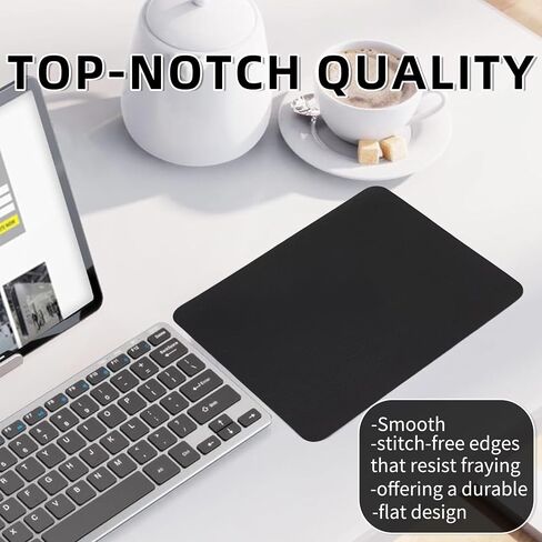 Non-Slip Computer Mouse Pad - Water-Resistant and Easy-to-Clean Desk Mat for Office, Gaming, and Home - Smooth Surface for Enhanced Precision, Comfort, and Durability, Black in Saudi Arabia