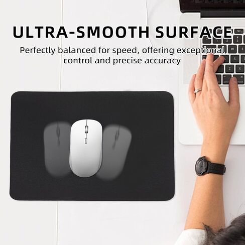 Non-Slip Computer Mouse Pad - Water-Resistant and Easy-to-Clean Desk Mat for Office, Gaming, and Home - Smooth Surface for Enhanced Precision, Comfort, and Durability, Black in Saudi Arabia