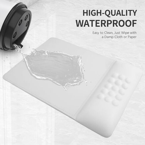 Mouse Pad, Mouse Pad with Wrist Support Comfortable Ergonomic Mousepad with Leather Wrist Rest for Computer, Laptop, Office & Home(White) in Kuwait