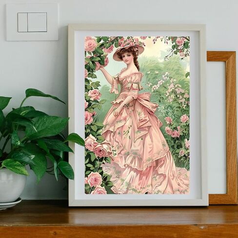 Rub on Transfer Decals for Furniture Crafts 6"x12", 3Pcs Garden Woman Waterproof UV DTF Transfer Decals Sticker for Dresser Lingerie Chests Drawer Glass Porcelain Wood in Saudi Arabia