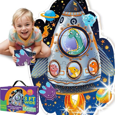 QUOKKA الألغاز الأرضية العملاقة للأطفال الذين تتراوح أعمارهم بين 3-5 - 2x3 أقدام 48 قطعة الألغاز للأطفال الصغار 2-4 - الألغاز التعليمية للأطفال الصغار ذات الشكل الكبير الذين تتراوح أعمارهم بين 24 شهرًا فما فوق - لعبة نشاط يونيكورن للبنين والبنات in Kuwait