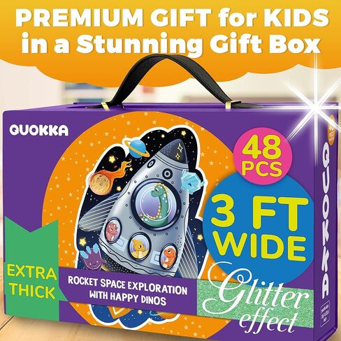 QUOKKA الألغاز الأرضية العملاقة للأطفال الذين تتراوح أعمارهم بين 3-5 - 2x3 أقدام 48 قطعة الألغاز للأطفال الصغار 2-4 - الألغاز التعليمية للأطفال الصغار ذات الشكل الكبير الذين تتراوح أعمارهم بين 24 شهرًا فما فوق - لعبة نشاط يونيكورن للبنين والبنات in Kuwait