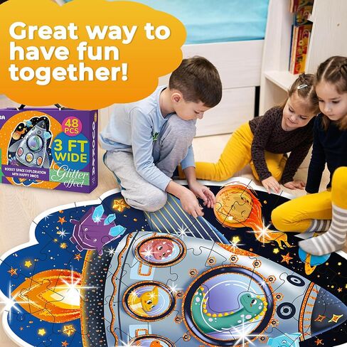 QUOKKA الألغاز الأرضية العملاقة للأطفال الذين تتراوح أعمارهم بين 3-5 - 2x3 أقدام 48 قطعة الألغاز للأطفال الصغار 2-4 - الألغاز التعليمية للأطفال الصغار ذات الشكل الكبير الذين تتراوح أعمارهم بين 24 شهرًا فما فوق - لعبة نشاط يونيكورن للبنين والبنات in Kuwait